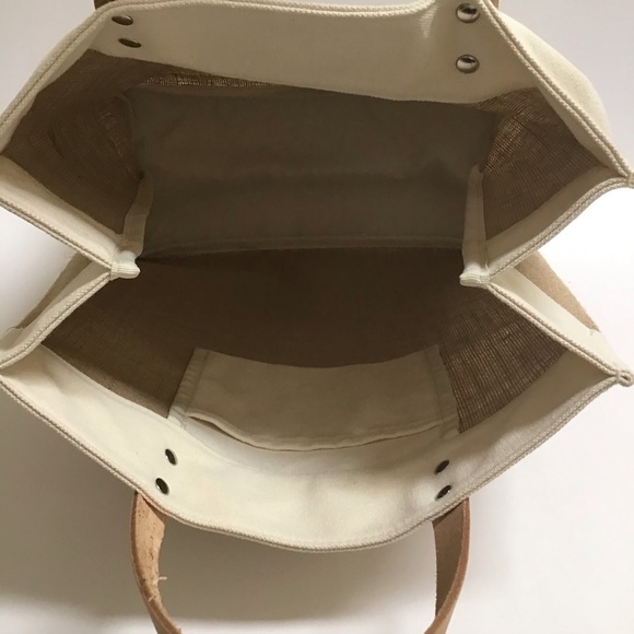 Brighton Lovebirds Floral Jute Canvas w/Leather Handles Tote Bag NEW - Picture 7 of 16